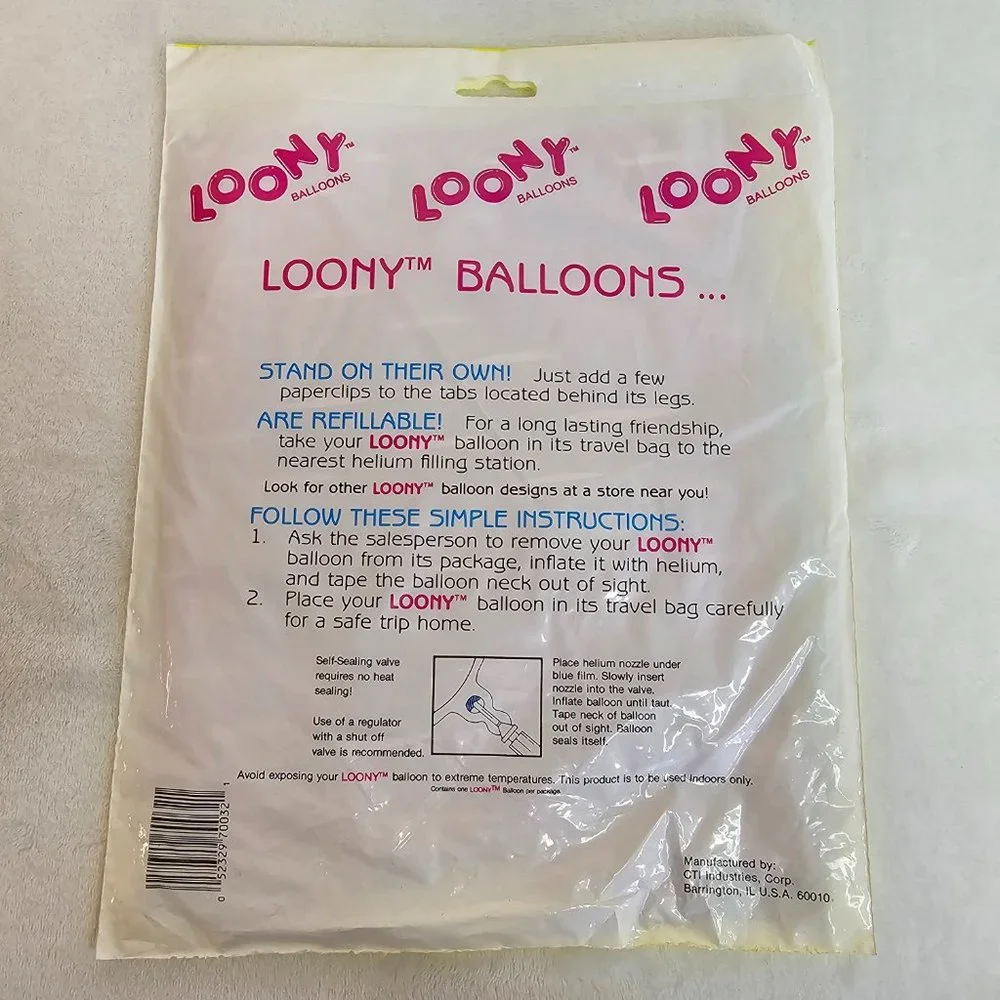 CTI Industries Loony Balloons It's A Girl Pink Bear Gender Reveal New Vtg 1989